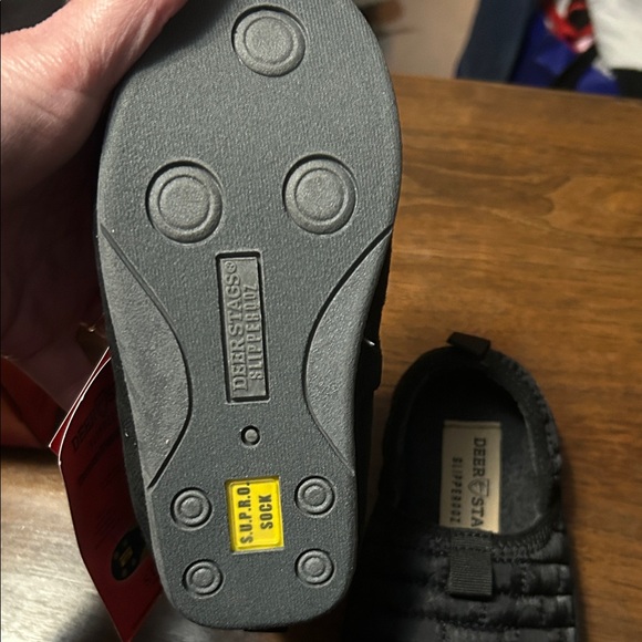 Deer Stags Kids Black Quilted Slippers - Picture 4 of 4